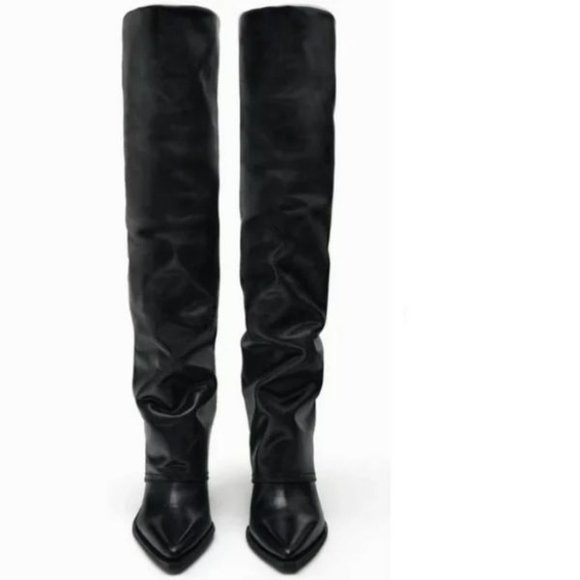 ZARA LEATHER GAITER BOOTS - Picture 5 of 12